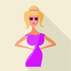 girl in pink dress illustration