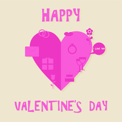 happy Valentines day vector illustration