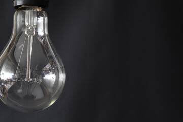 light bulb on black background