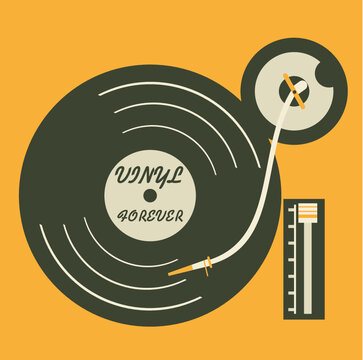 illustration of a dj vilil disco set