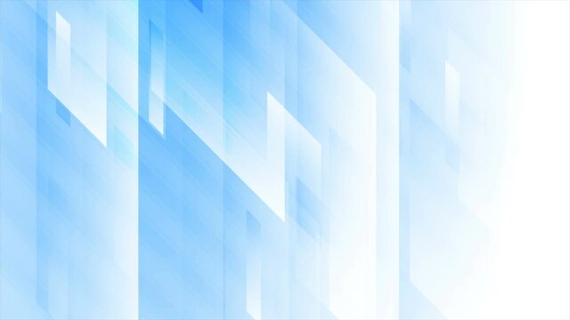 White and blue shiny geometric tech abstract motion background. Seamless looping. Video animation Ultra HD 4K 3840x2160
