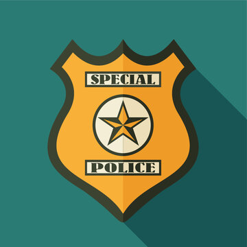  police badge symbols vector icons flat