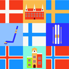 Scandinavian country vector illustration 