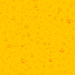 Hand Drawn red Snowflakes Christmas Seamless Patte