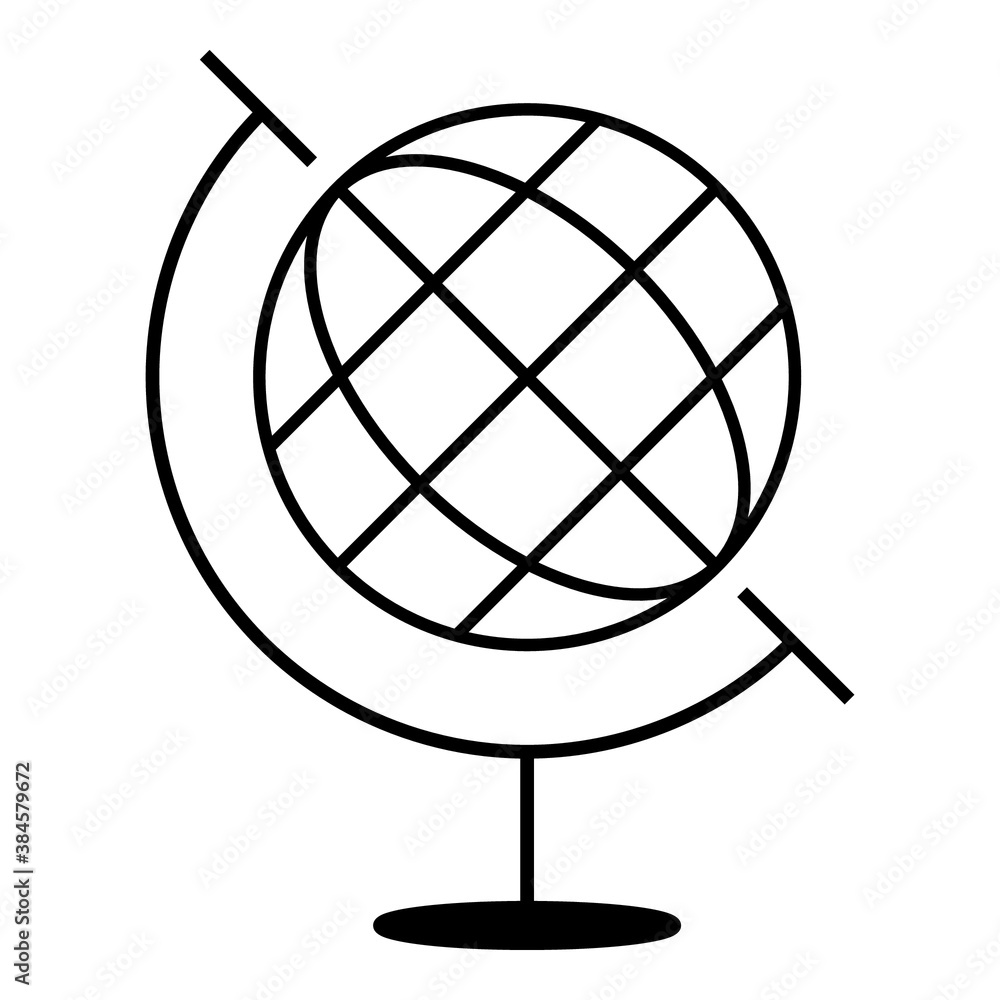 Aufkleber globe icon flat style - go to web symbol icon editable vector illustration isolated on white backgro
