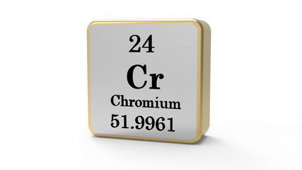 3d Chromium Element Sign. Stock İmage.	