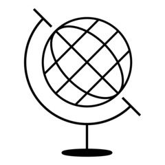 Globe icon flat style - Go to web symbol icon editable vector illustration isolated on white background