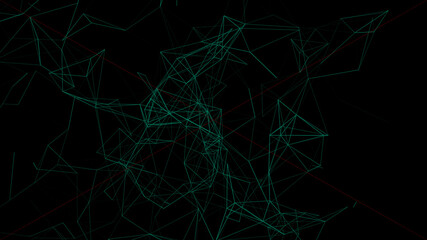 Background with connecting dots and lines. Big data visualization. 3d rendering.
