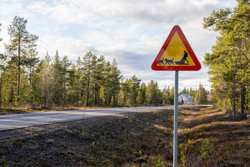 Achtung Husky Schlitten Hunde Schild