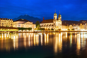 Fototapeta na wymiar Lucerne Jesuit Church in Luzern