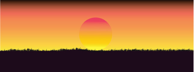 African safari animal savannah silhouette sunset background landscape scene © Mohwet