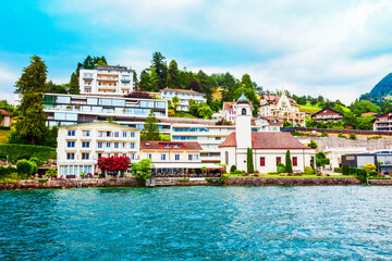 Weggis town on Lake Lucerne