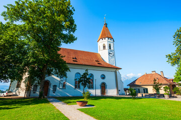 Fototapeta na wymiar Stadtkirche central church in Thun
