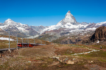 Fototapeta na wymiar Gornergrat Bahn Railway Train, Zermatt
