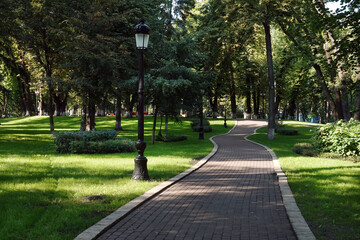 Alleys and paths in the Mariinsky Park in Kiev