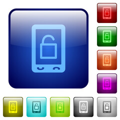 Smartphone unlock color square buttons