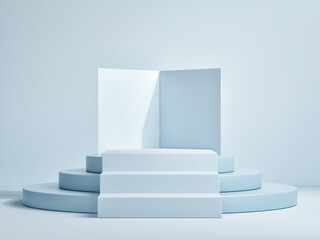 Mockup podium abstract geometry background for product presentation, 3d render, 3d illustration.