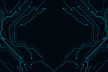 Circuit Board Modern Color Theme Digital Technology Vector Background. PCB Trace Scheme Data System Illustration Abstract Design.