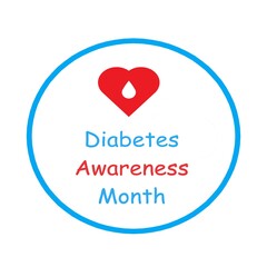 Diabetic icon in a circle on a white background. World Day Diabetes, Medical animation. Medical concept. Modern style logo for november month awareness campaigns.