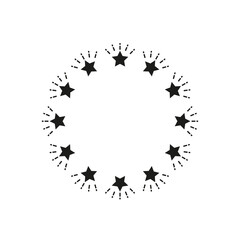 Fototapeta na wymiar Round frame of stars. Simple vector illustration on a white background