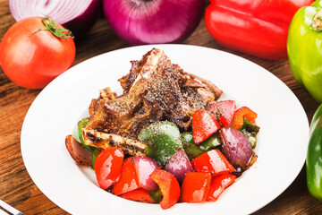 A plate of fresh fried beef ribs