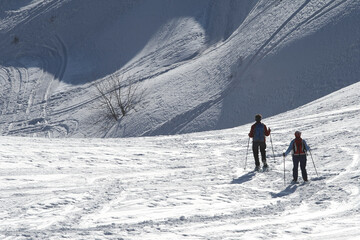 Trekking with snowshoes