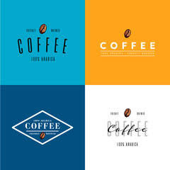 Coffee Bean Logo & Badge Set – I