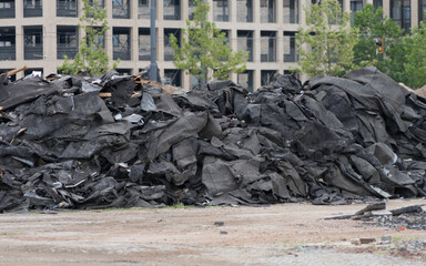 Waste disposal site with an accumulation of coal tar garbage