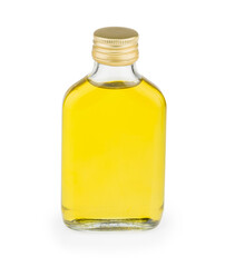 bottle with oil isolated on white background