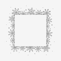 Fototapeta premium Concept of Christmas card with snowflakes. Winter background. Vector