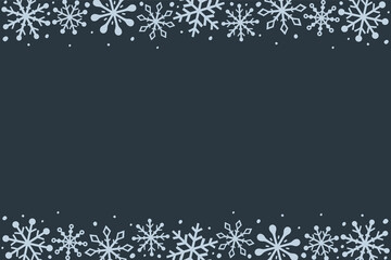 Design of Christmas background with copyspace and snowflakes. Xmas card. Vector