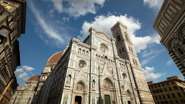 Time Lapse of the beautiful Cathedral of Santa Maria del Fiore in Florence Italy