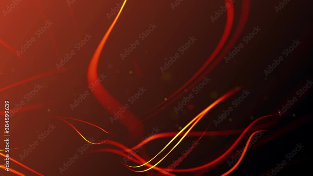 Wall mural abstract fractal flames waves swirl on blurred background 3d, video loop animation