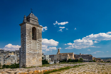 Gravina in Puglia, Italy. The path of pebbles and stones that leads to the Sanctuary of Madonna...