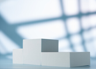 Pedestal for product presentation on an abstract background