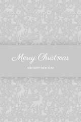 Merry Christmas and Happy New Year. Xmas greeting card. Vector
