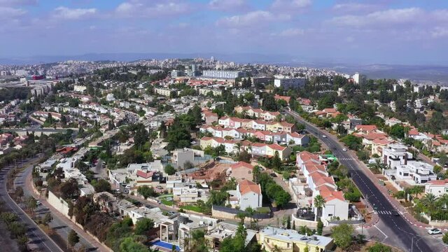 Aerial view of the city of Nof Galil, formally known as Nazareth illit.