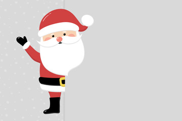 Funny Santa Claus with copyspace. Christmas background. Vector