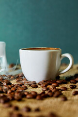 A cup of coffee in white cup