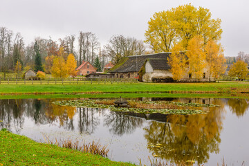 Fototapeta na wymiar Rural Latvia. Beautiful autumn landscape in Gauja national Park, Sigulda, Latvia