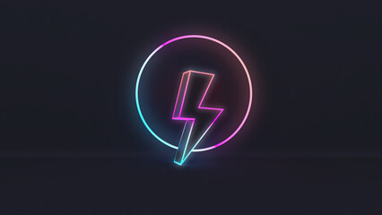 The concept of circle and thunderbolt figures background 3D rendering