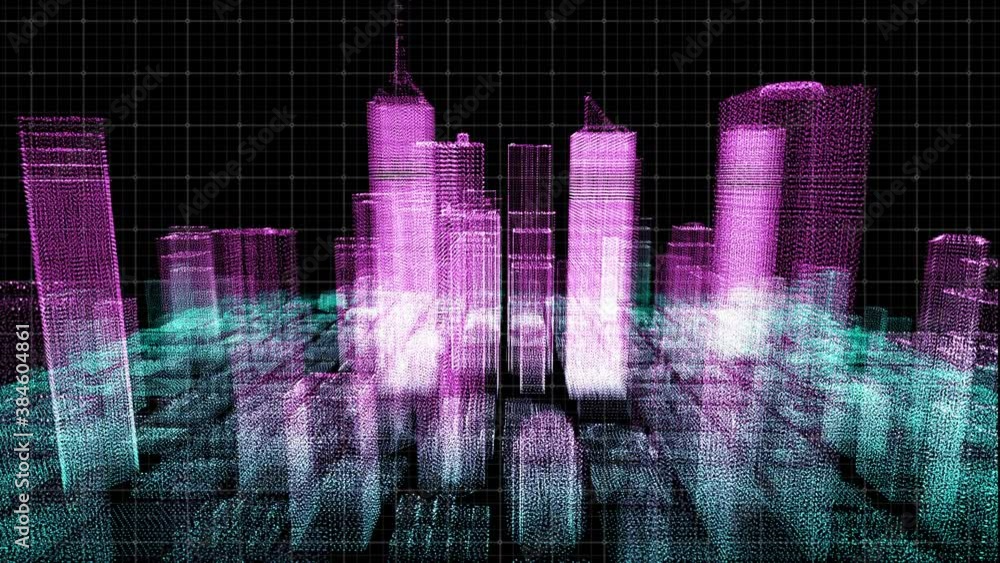 Wall mural digital mart world technology smart city 3d architecture building iot internet of thing artificial i