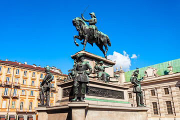 Obraz premium Carlo Alberto Monument in Turin