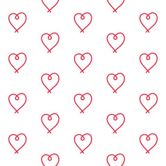 hand draw red hearts pattern