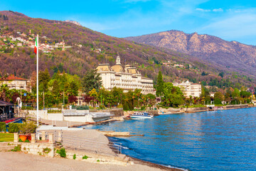 Stresa town at Lago Maggiore lake