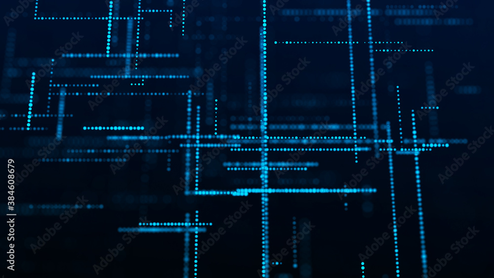Poster blockchain technology concept. abstract digital background. big data visualization. technological ba