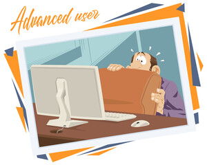 Advanced user. Picture concept for web page design.