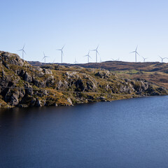 wind turbines in the nature.