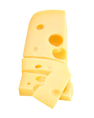 piece of cheese isolated on a white background