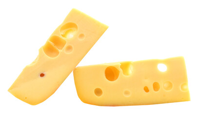 piece of cheese isolated on a white background